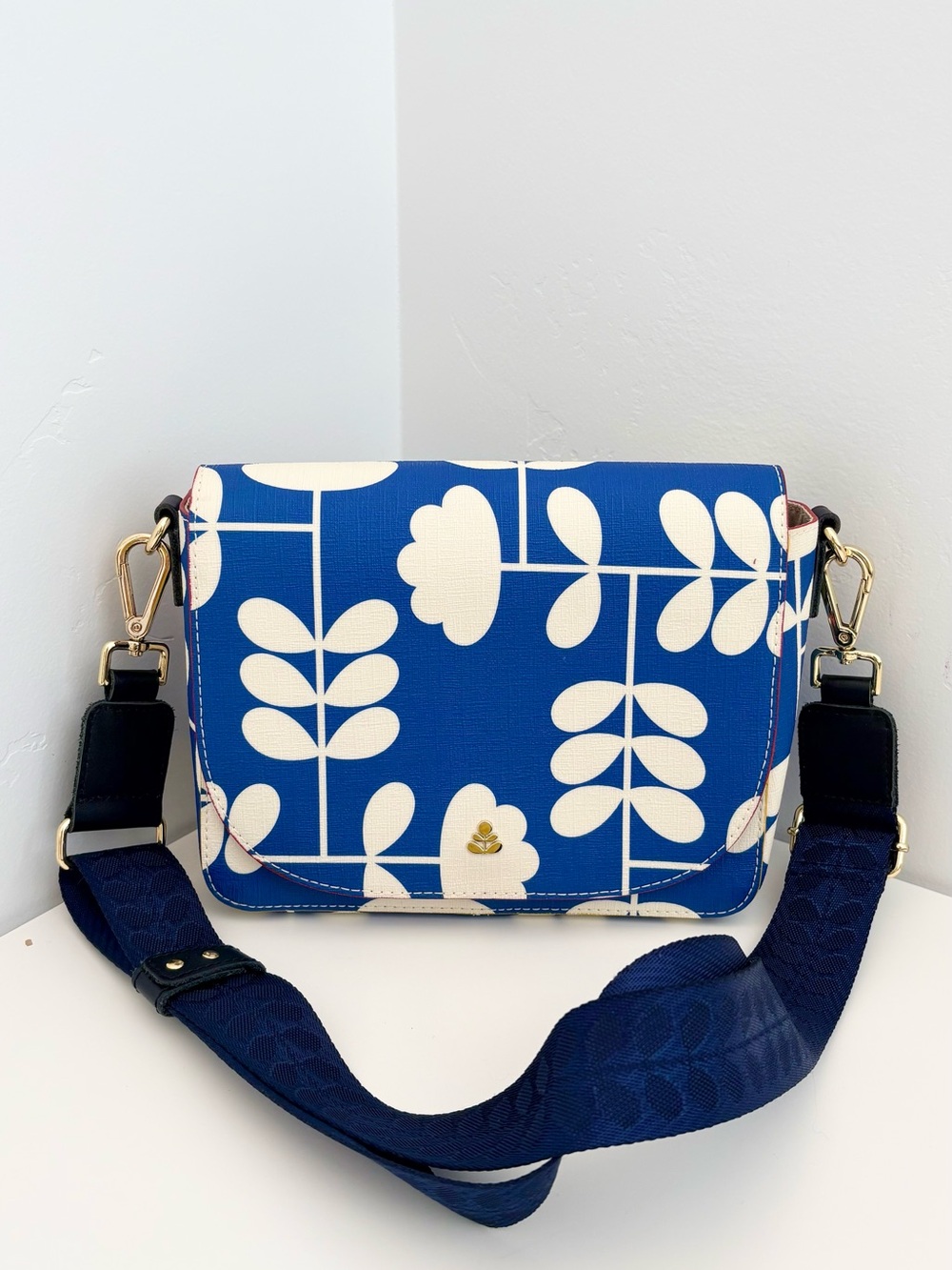 Orla Kiel Blue Floral Crossbody Shoulder Bag